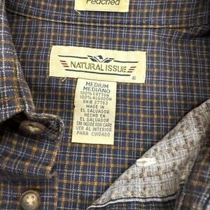 Natural Issue Men's Checkered Casual Shirt - Blue and Brown
